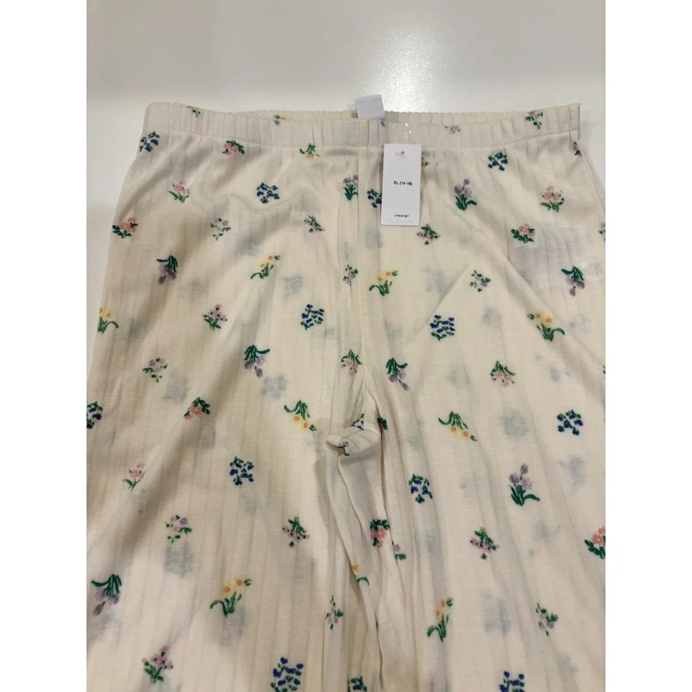 Old Navy girls XL 12-14 Tank Pajama set With Pants Floral Lightweight